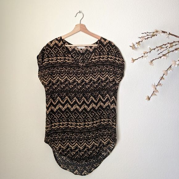 LUSH Loose Fit Sleeveless Aztec Southwestern Print Geometric Pattern Blouse XS - Picture 5 of 7